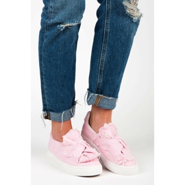 Slip-on sneakers med rosett rosa 2