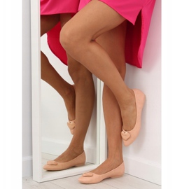 Kvinnors söta läppar beige ballerinor FM217-6 Nude 2