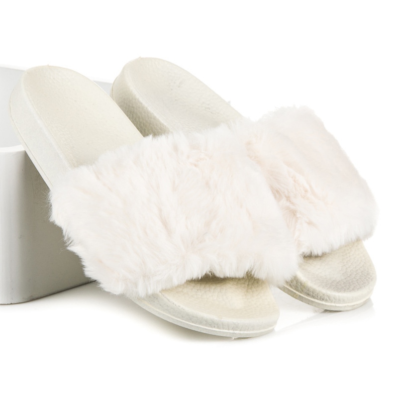 Bona Damtofflor med päls brun 1