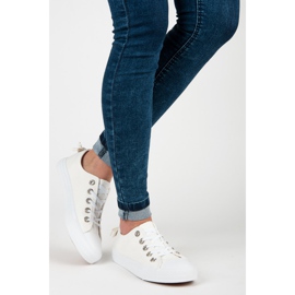 Vita sneakers med rosett 2