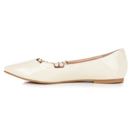 Vices Lackade ballerinor i spetsiga skruvstäd gul 1