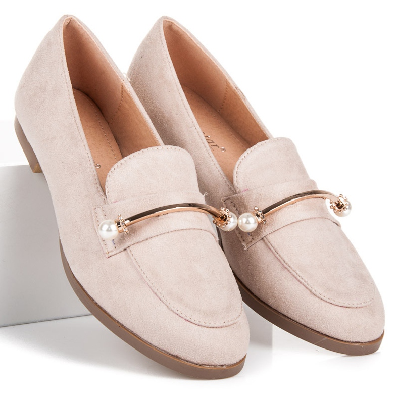 Seastar Loafers med pärlor beige 1