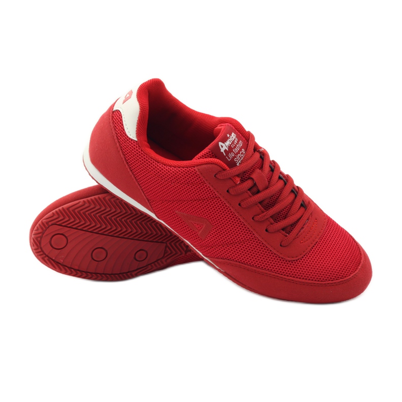 American Club Amerikansk 7066 röd joggingsport vit 3