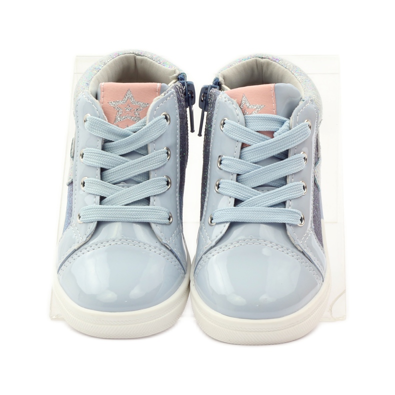 American Club Sportiga tjejers amerikanska hjärtan grå blå 4