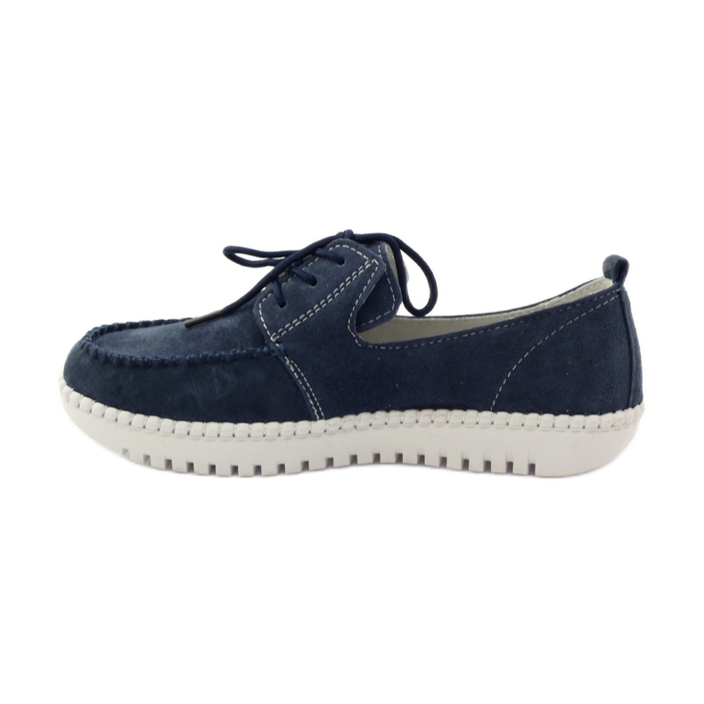 Läder Creepers skor Filippo 020 marinblå 2