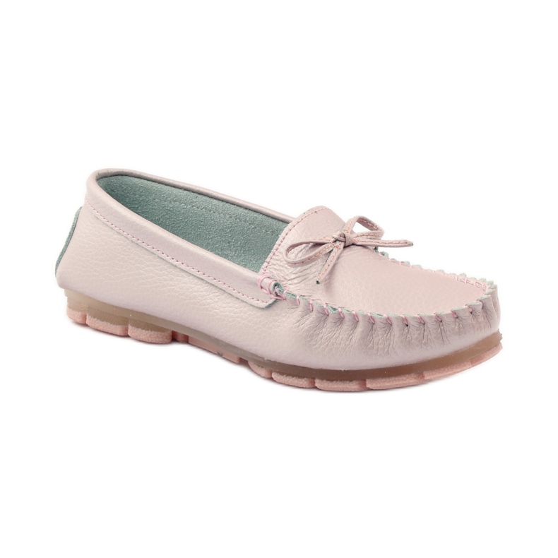 Loafers i läder med rosett Filippo 004 rosa 1