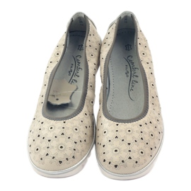 Läderpumps med mönster Filippo 047 beige 4