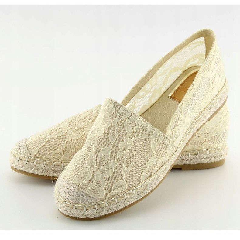 Beige spets espadriller BB15P Beige 1
