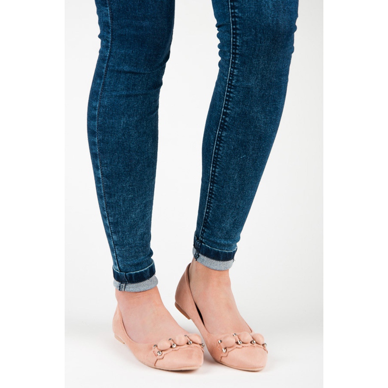 Seastar V-ringade ballerinor i mocka rosa 1