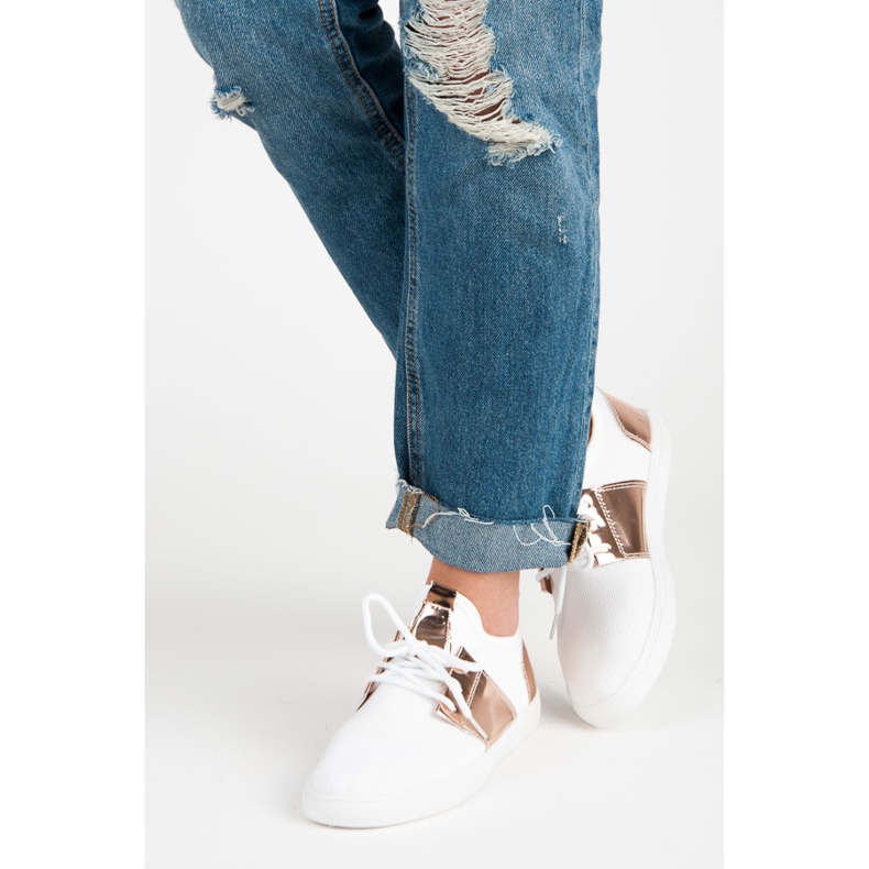 Sportsneakers för kvinnor vit rosa 2