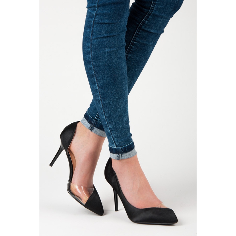 Satin Transparent Pins svart 2