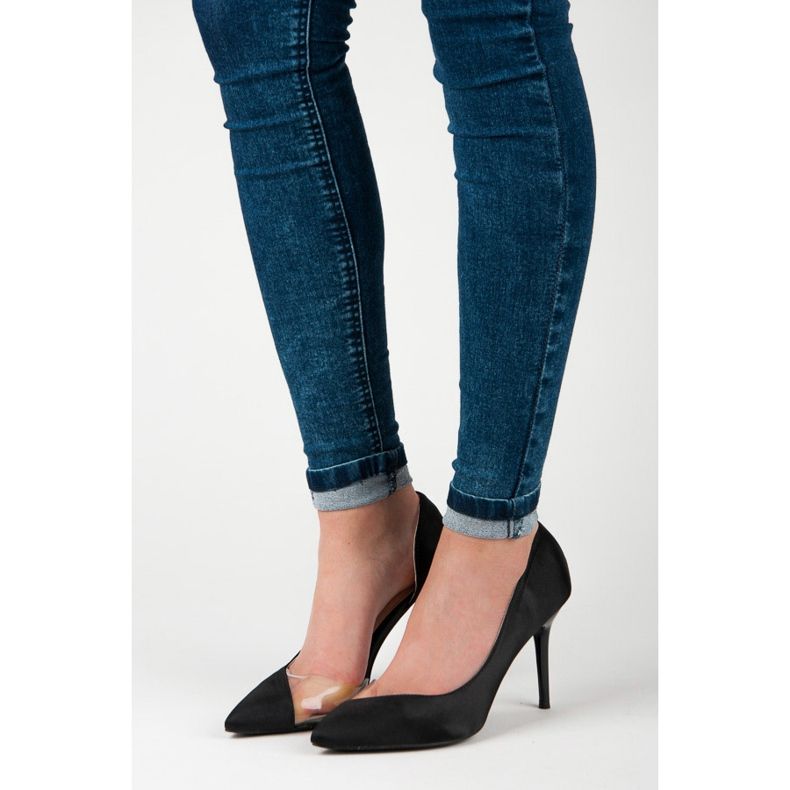 Satin Transparent Pins svart 1