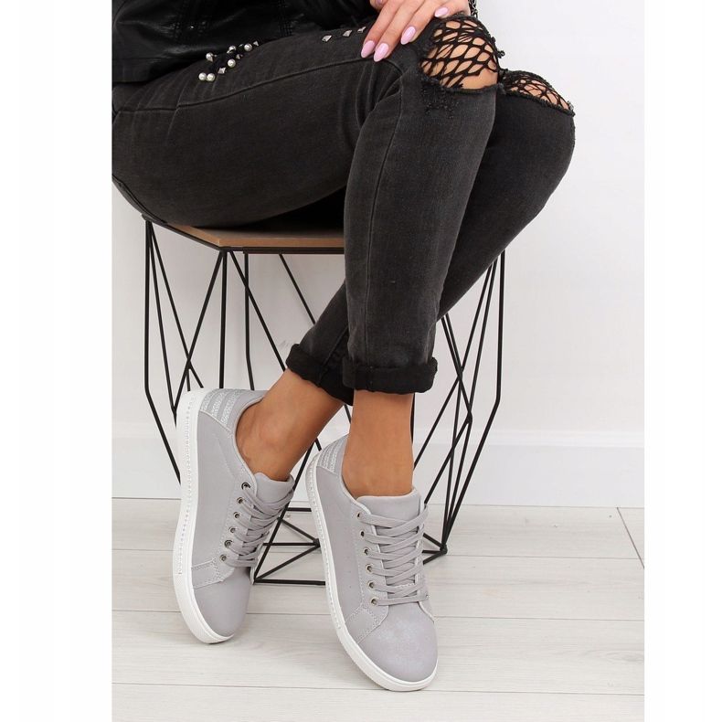 Grå Gråa dam sneakers SU09p Grå 1