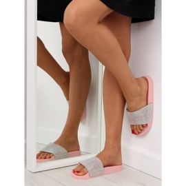 Gummitofflor med cubic zirconia rosa S20 rosa 1