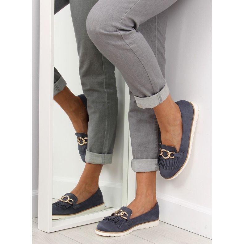Loafers för kvinnor marinblå G237 blå 2