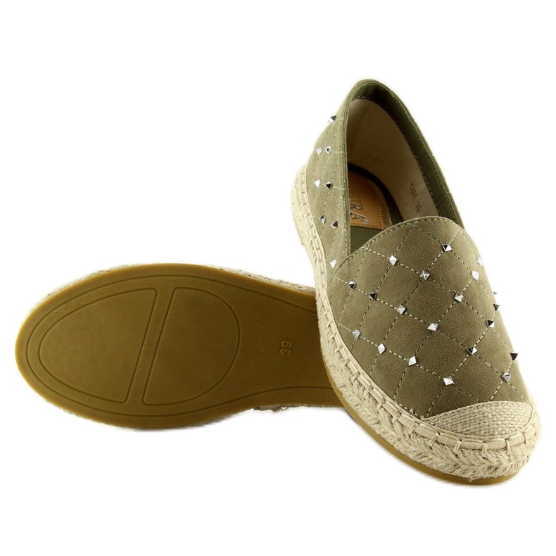 Gröna Espadrillos med dubbar 5481 Grön 1