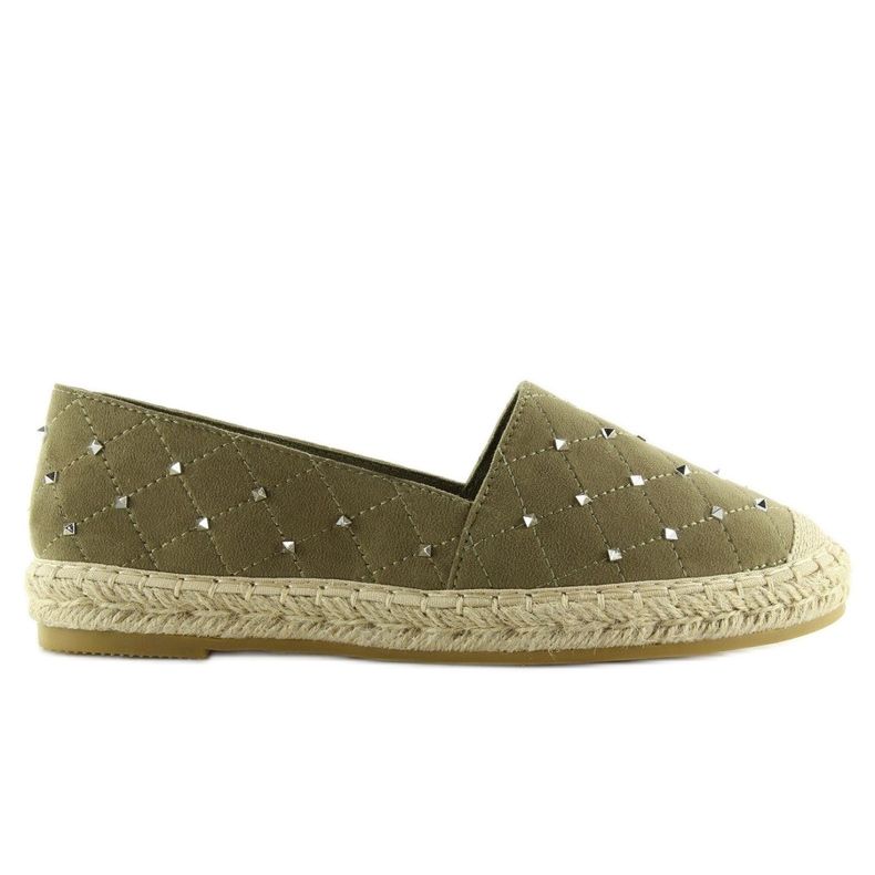 Gröna Espadrillos med dubbar 5481 Grön 2