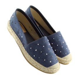 Espadrillor med marinblå 5481 blå dubbar 4