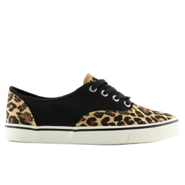 Sneakers snörning K-75 Brun / leop svart 1