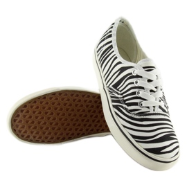 K-75 Zebra sneakers med snörning svart vit 1