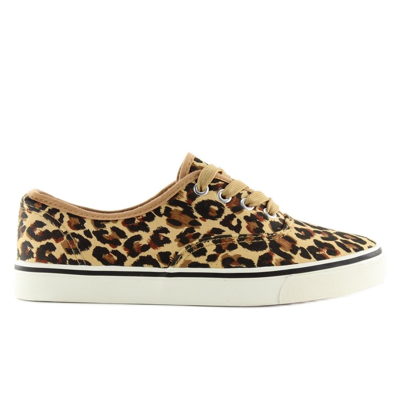 K-75 Leopard sneakers med snörning brun 1