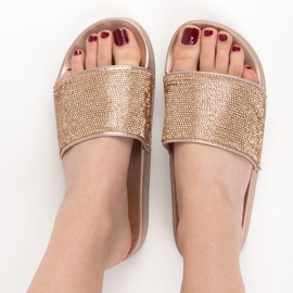 Girlhood Gyllene tofflor med kristaller 1