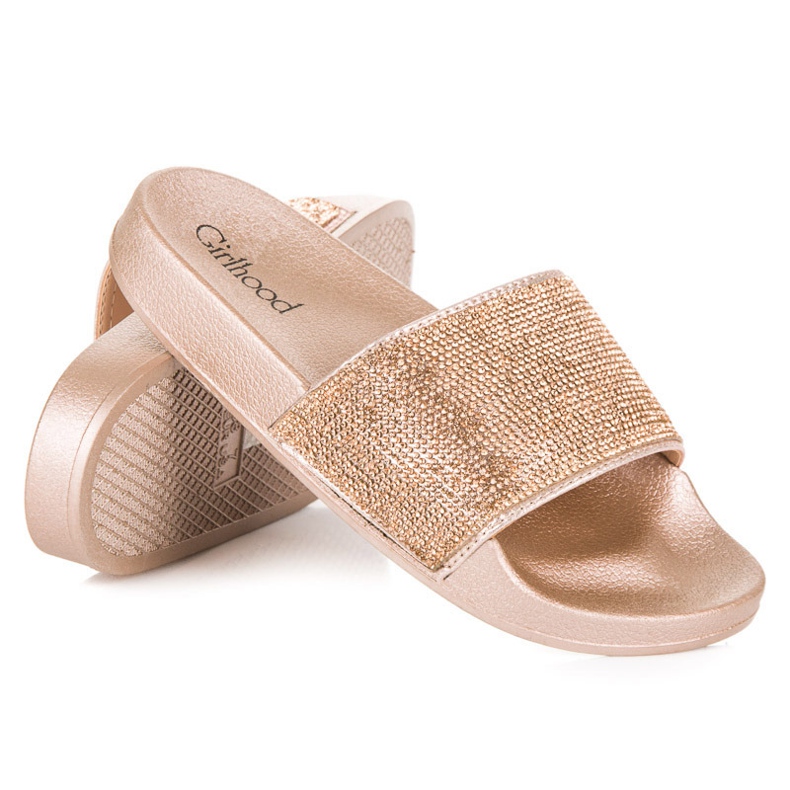 Girlhood Gyllene tofflor med kristaller 2