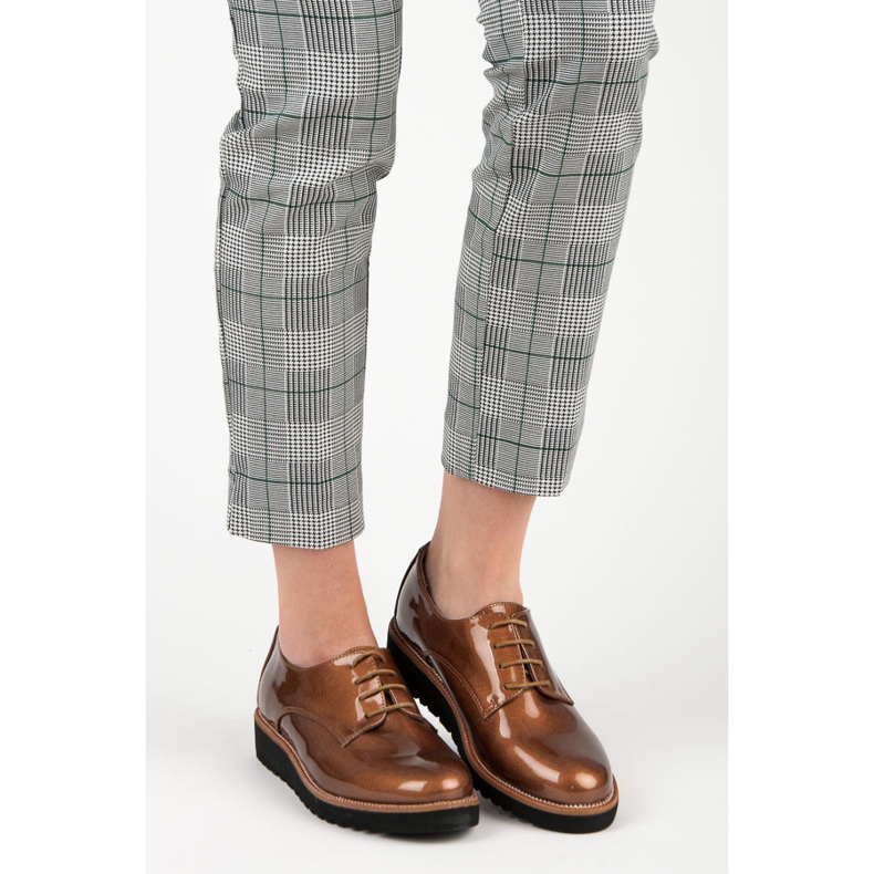 Kylie Lackerade brogues brun 1