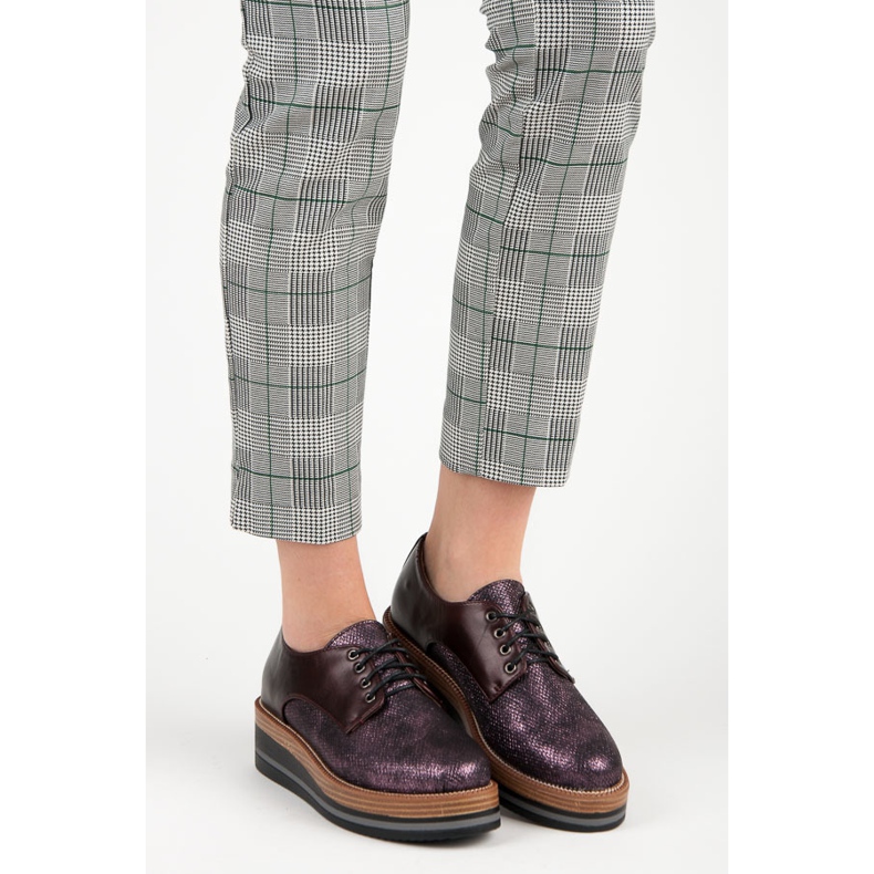 Kylie Snygga vinröda wedge skor 1