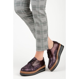 Kylie Snygga vinröda wedge skor 2