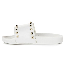 Vita tofflor med strass 1