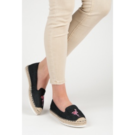 Bestelle Espadriller med en flamingo svart 2
