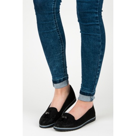 Muto Ballerinor i mocka med fransar svart 1