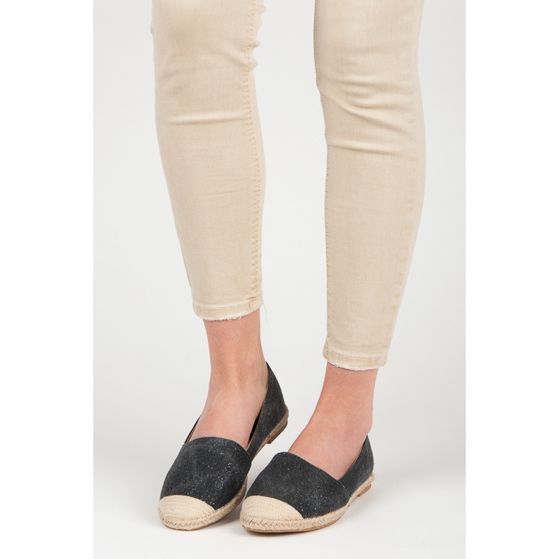 Bestelle Espadrillos med glitter svart 1