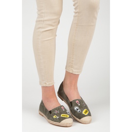 Bestelle Vårespadrillor med lappar grön 1