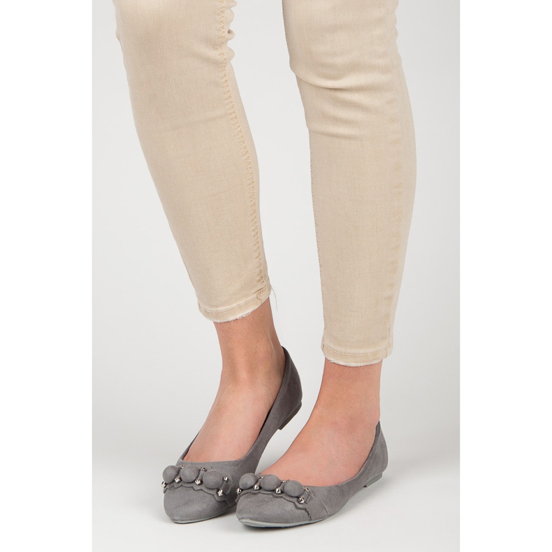 Seastar V-ringade ballerinor i mocka grå 1