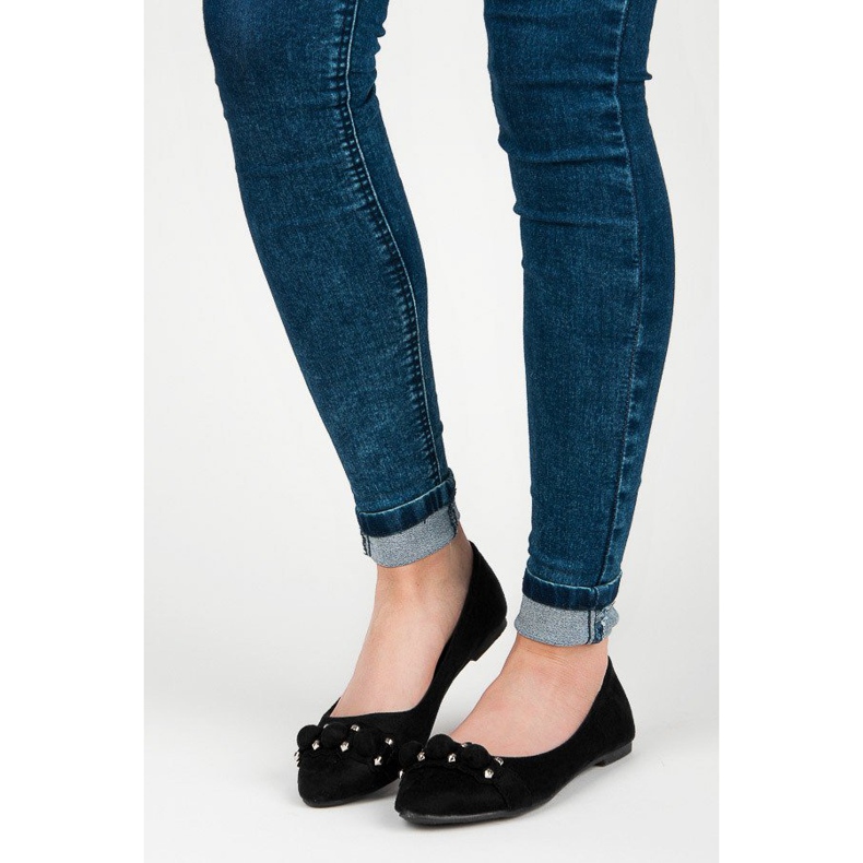 Seastar V-ringade ballerinor i mocka svart 1