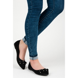 Seastar V-ringade ballerinor i mocka svart 2