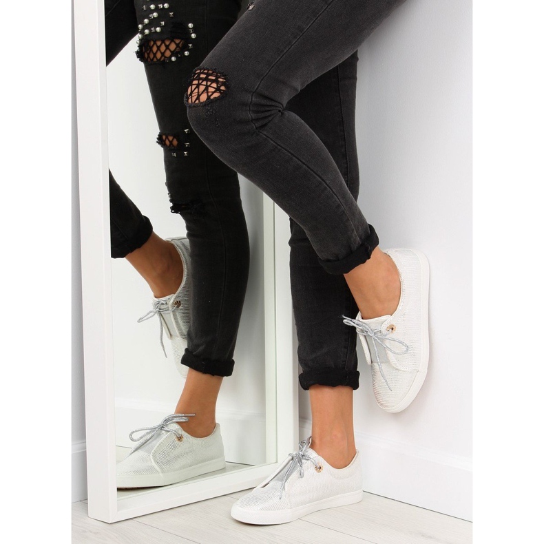 Silver damsneakers MB102 Vit grå 1