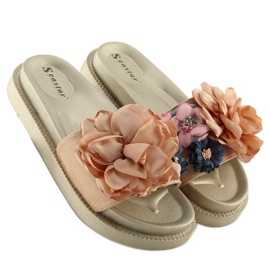 Flower power gyllene flipflops AK04P guld 1