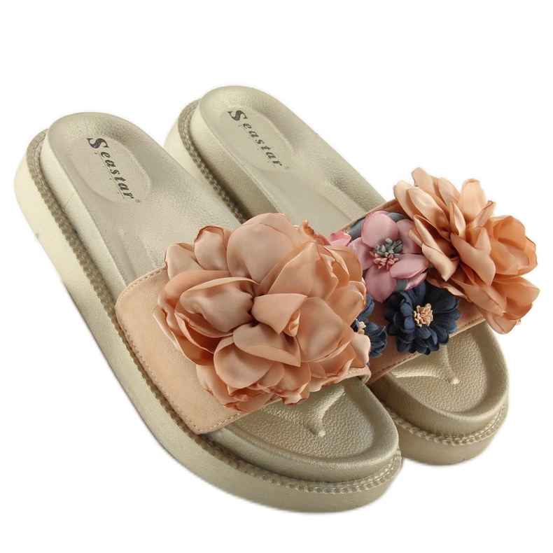 Flower power gyllene flipflops AK04P guld 1