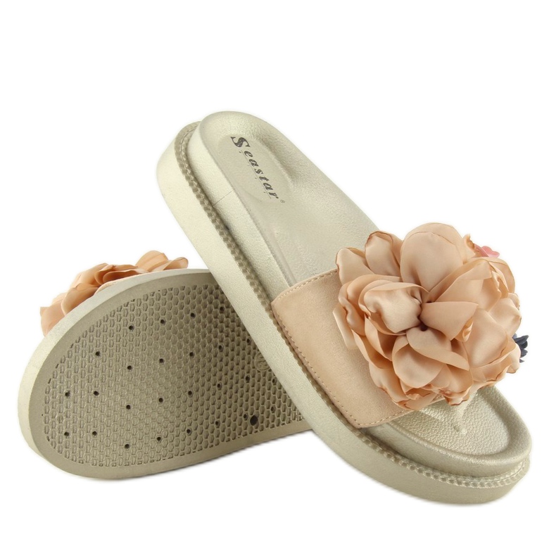 Flower power gyllene flipflops AK04P guld 2