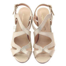 Sergio Leone 813 gladiatorsandaler i guld brun 4