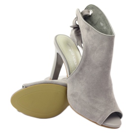 Sergio Leone 1493 bundna mockasandaler grå 3