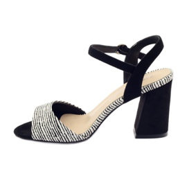 Sandaler på Sergio Leone 820 stolpen med ränder vit svart 2