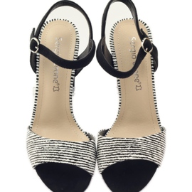 Sandaler på Sergio Leone 820 stolpen med ränder vit svart 4