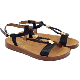 Filippo Svarta damsandaler 104 gul 3