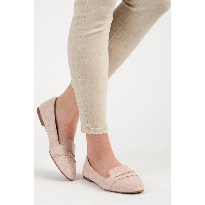 Small Swan Mocka loafers med glitter rosa 2