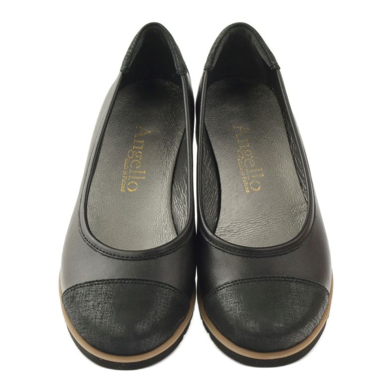 Angello Kvinnor läder loafers 1325 svart 4