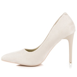 Krämfärgade höga klackar brun 1